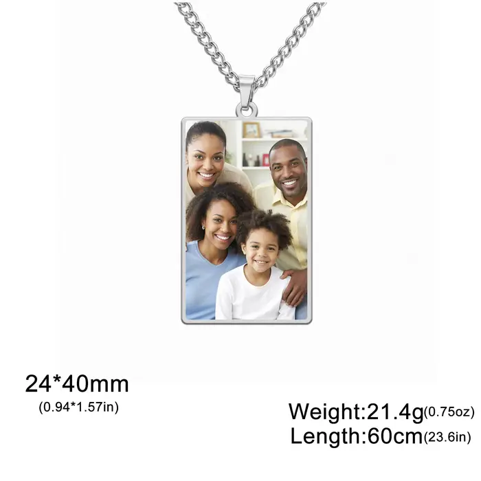 Charmant collier personnalisé imprimé en couleur, pendentif Photo exclusive, enregistrement de souve