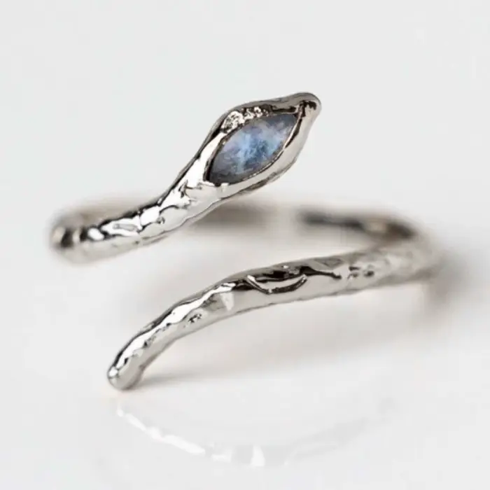Ug LAOPA-Bague de luxe en argent regardé 100% pour femme, opale bleue, bague de salle brodée, bijoux