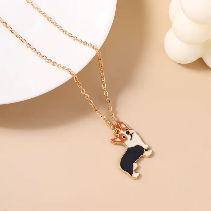 Collier Aihua avec pendentif chien teckel mignon, idéal pour les fêtes d'anniversaire, cadeaux de bijoux pour filles et enfants
