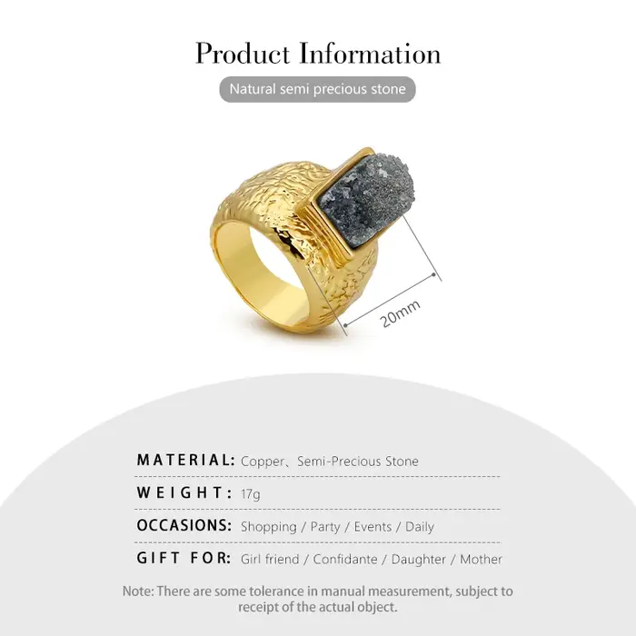 IVOG – bague en pierres semi-précieuses pour femmes