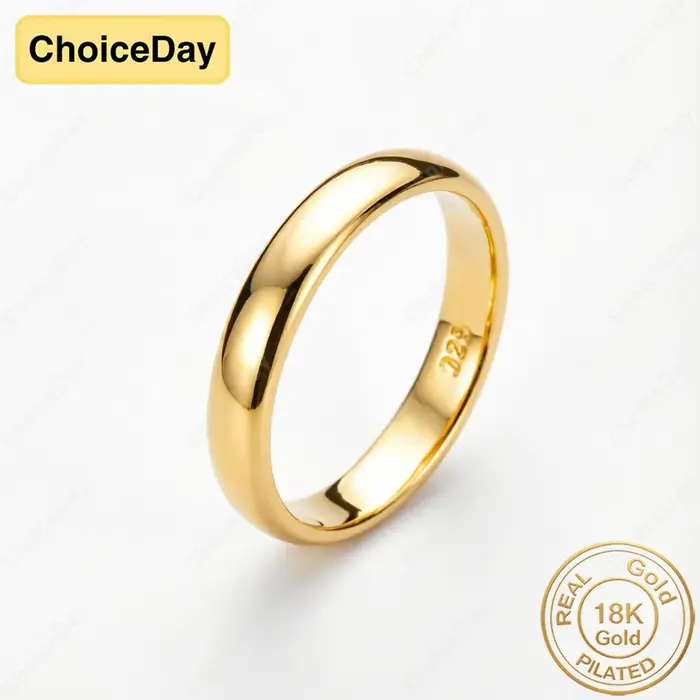 Bague simple classique plaquée or 18 carats, accessoires de bijoux élégants pour femmes, cadeau de m