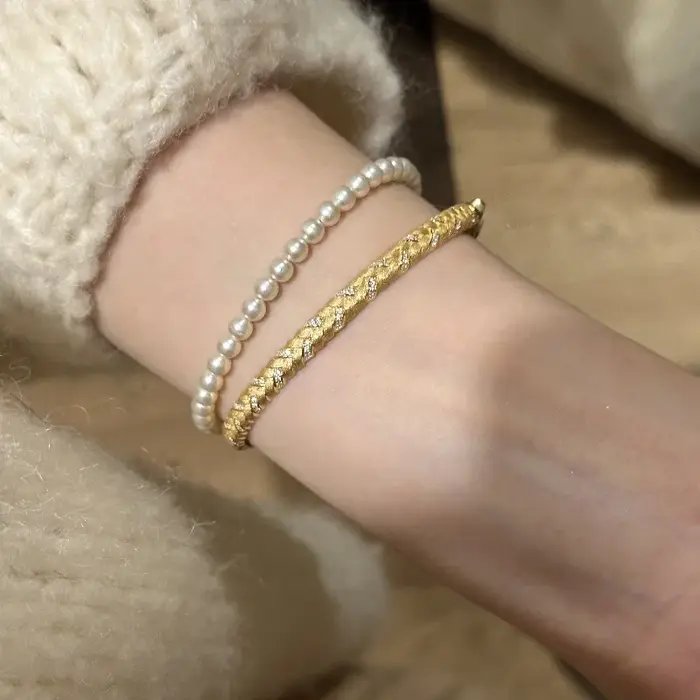 Bracelet tissé brossé de style doux vintage pour femme