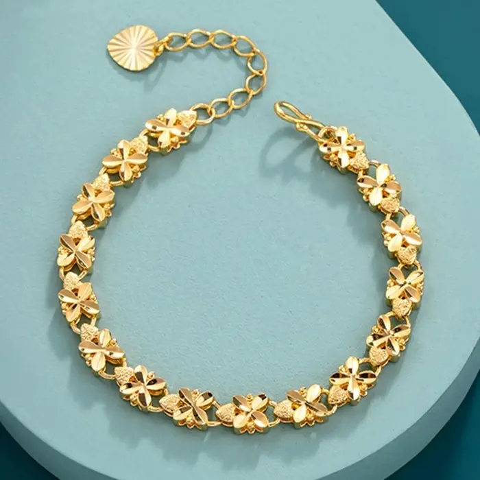 Bracelet en or porte-bonheur à la mode pour femme, quatre bracelets en or Everver du cuir chevelu, c