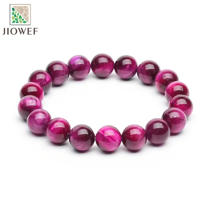 Bracelets œil de tigre rouge Rose naturel pour femmes