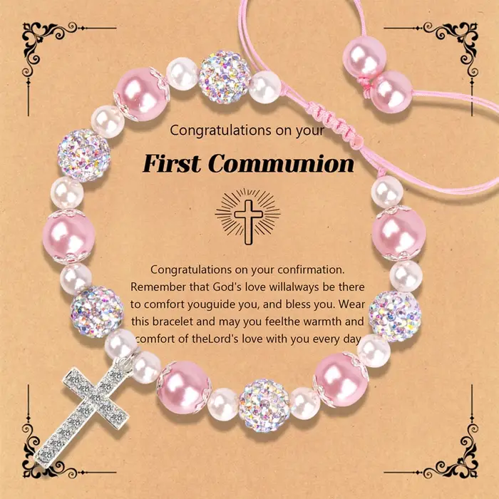 Cadeaux pour filles - Bracelet croix de perles