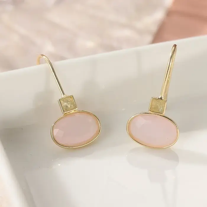 Boucles d'oreilles pendantes - Boucles d'oreilles pierres précieuses - Idées cadeaux pour elle - Bou