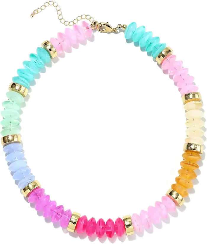 Collier ras du cou épais perlé pour femme en or 18 carats, style bohème, perles en résine, collier d