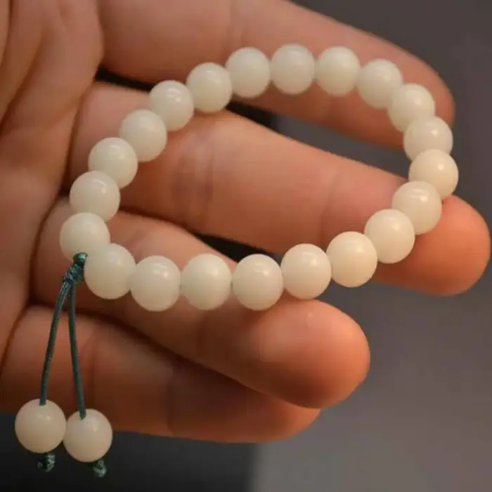 Bracelet de perles de racine de bodhi fait à la main, bracelet à boutons de manchette pour hommes, p