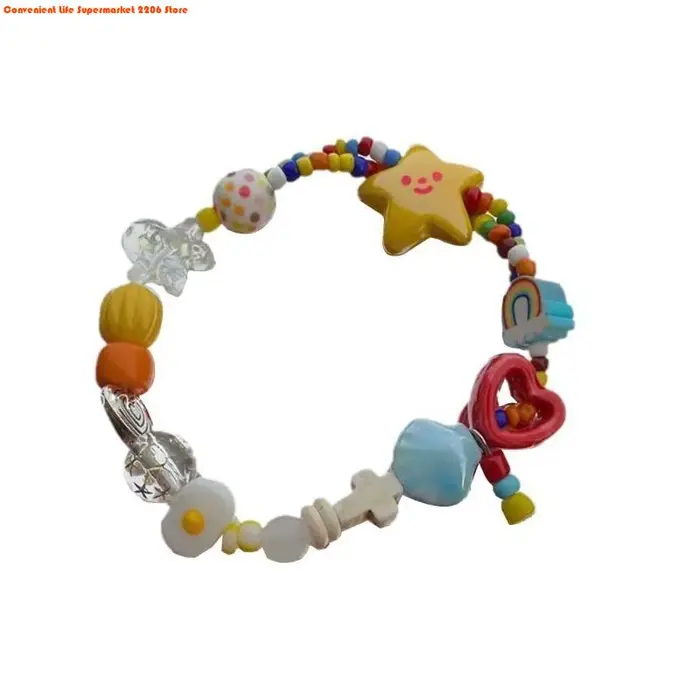 Bracelet de perles d'étoile colorée mode bracelet à cordon élastique fait à la main pour femme et homme occasions spéciales et quotidiennes
