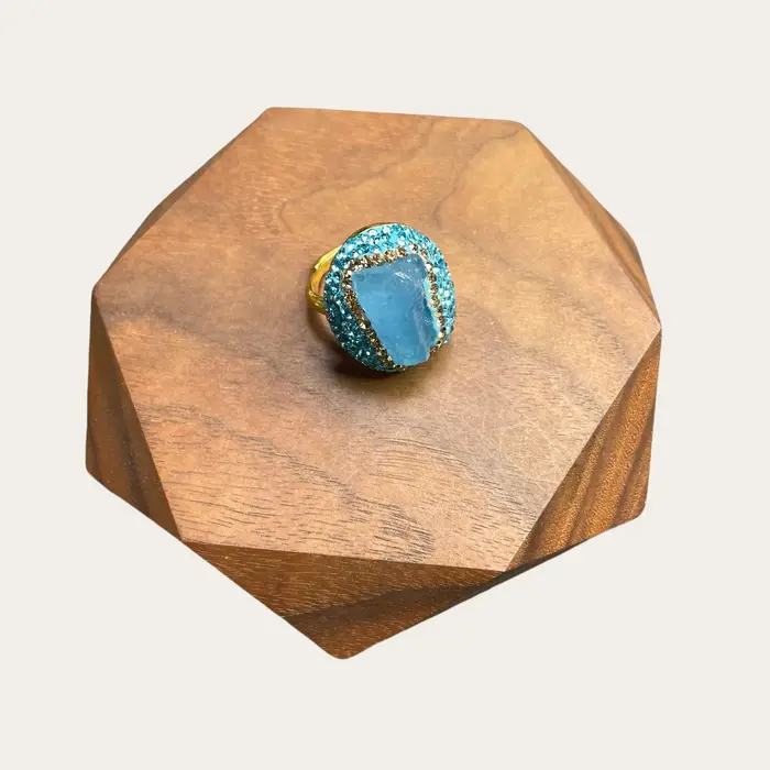 Bijoux en cristal aigue-marine bleu naturel pour femmes