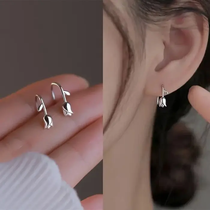 Boucles d'oreilles en forme de tulipe pour femmes et filles