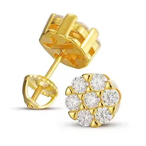 Boucles d'oreilles rondes Moissanite Dimond D Document pour femmes et hommes, argent regardé 925, mo