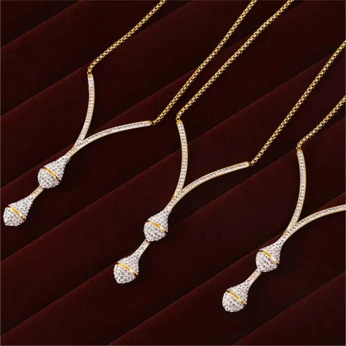 Zcompresses-Ensemble de bijoux incrustés pour femme
