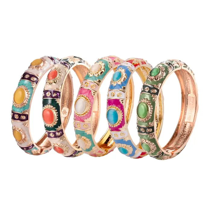 Bracelet en émail multicolore pour femmes, bracelet hawaïen indien cloisonné, bijoux africains, bracelets à main pour femmes, cadeaux de créateurs bohème pour femmes occasions spéciales
