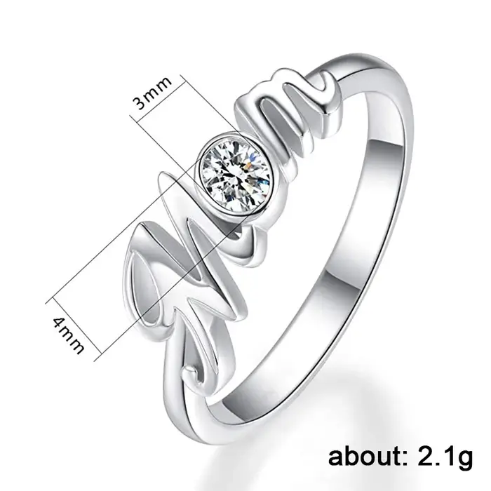 Bague en laiton sertie de zircon cubique en forme de maman pour célébrer la maternité et les occasions spéciales pour femme