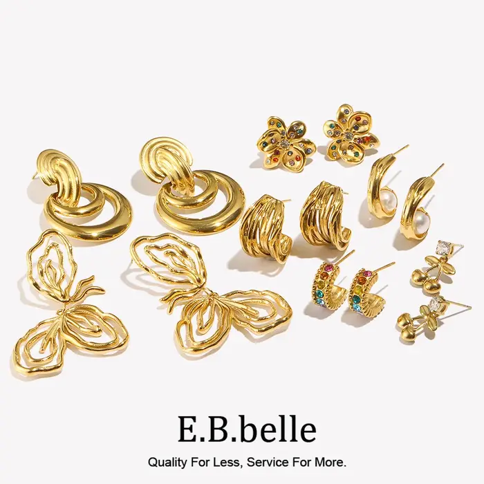 E.B.belle – boucles d'oreilles créatives en forme de C pour femmes