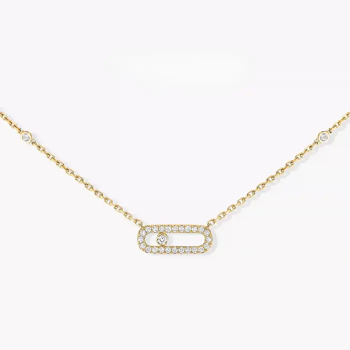 Collier coulissant en diamant au design classique, exsudant un charme élégant