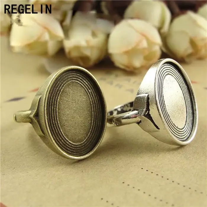 Bagues en bronze antique de style vintage grandes tailles intérieures adaptées à la fabrication de bijoux pour femmes occasions spéciales