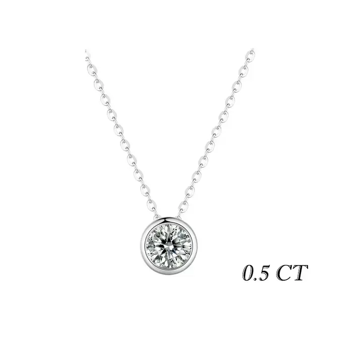 BAMOER 1CT lunette Moissanite pendentif collier couleur D VVS1 laboratoire diamant pour les femmes 9