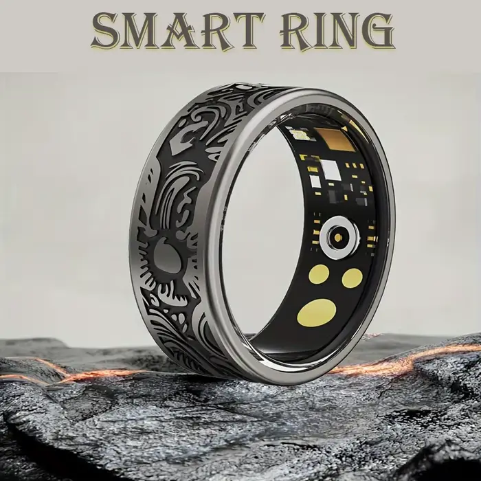Bague connectée : Suivi de la fréquence cardiaque, de la pression artérielle, de l'oxygène sanguin, du sommeil, du comptage des pas et de l'activité. Partage avec la famille et les amis.
