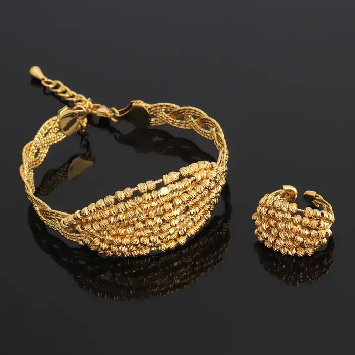 Ensemble de bijoux Vintage couleur or moyen-orient pour femmes