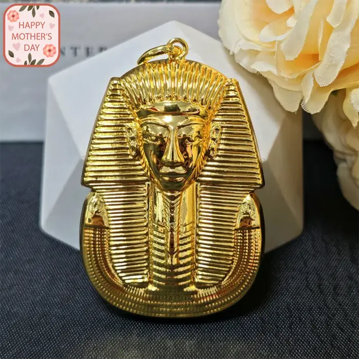 Pendentifs plaqués or du Nigeria pour collier femmes hommes mode couleur or portrait du pharaon égyptien pendentif fabrication de bijoux pour fête