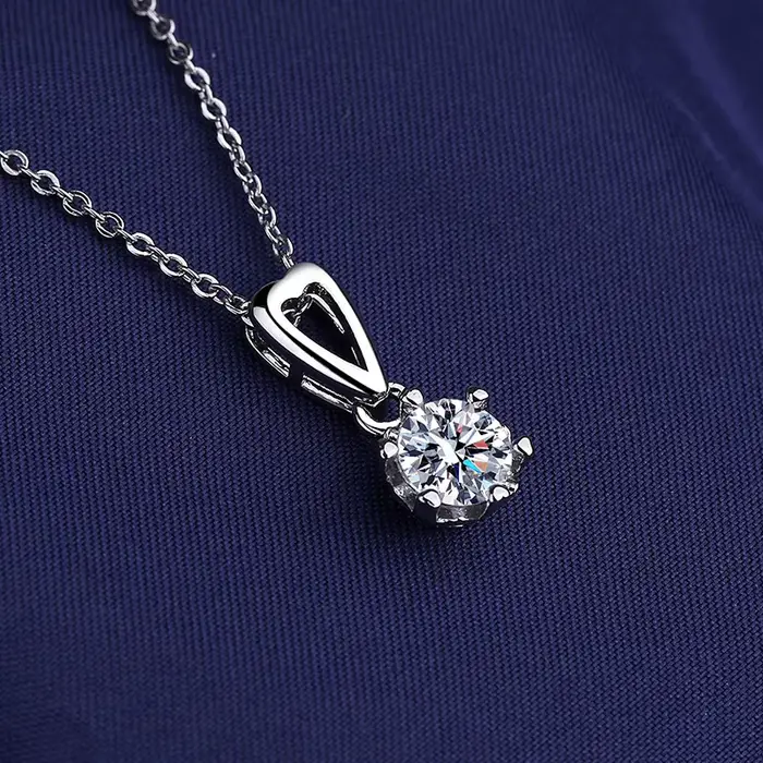 Collier en argent Sterling 925 pour femmes, pendentif rond scintillant pavé CZ, bijoux d'anniversair