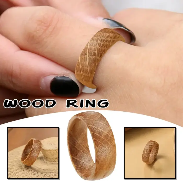 Bague en bois d'olivier massif alliance de mariage homme style rétro minimaliste cadeau pour homme ocassions spéciales