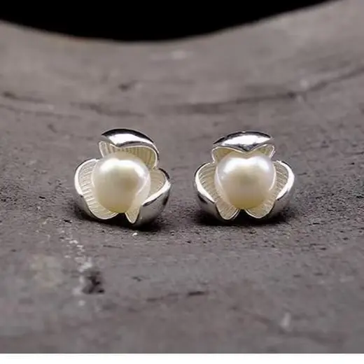 Nouvelle mode chaude 925 en argent Sterling trèfle perle boucles d'oreilles pour femmes filles cadea
