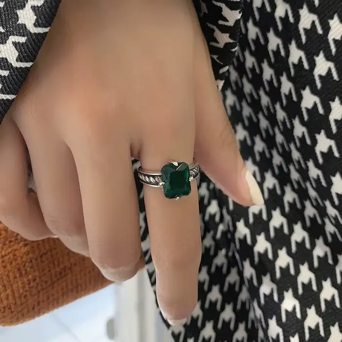 Bague réglable couleur argent pour femmes
