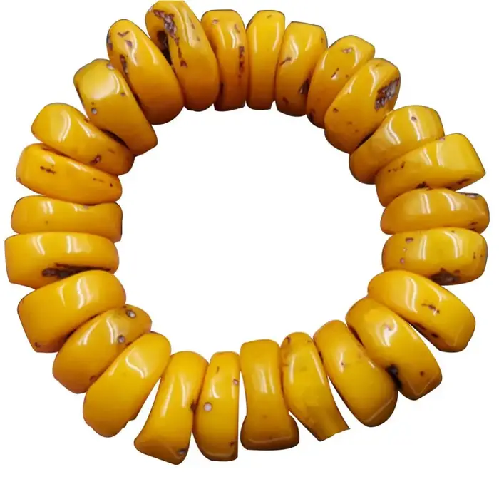 Couple Bracelets pour femme hommes mode ambre naturel cire d'abeille boulier perlé Bracelet main bij