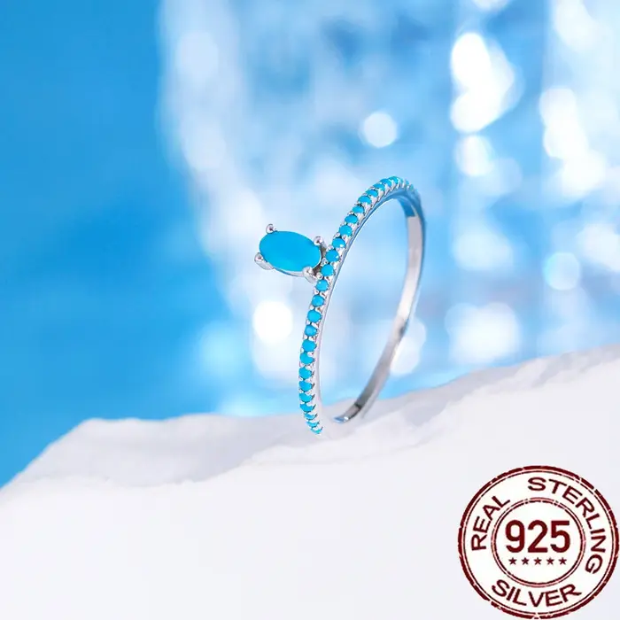 Bagues en argent regardé S925 pour femme