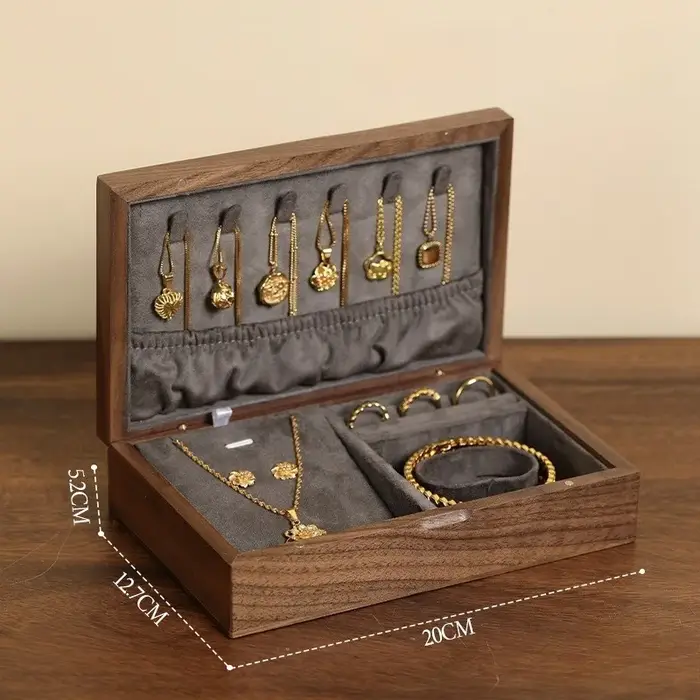 Boîtes à bijoux en bois, grand organisateur de bijoux pour colliers, bracelets, boucles d'oreilles, 