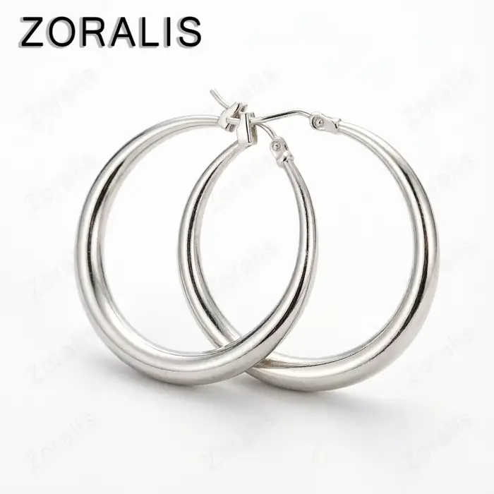 Boucles d'oreilles en or 18 carats, 3.4cm, cercle rond, à la mode, magnifiques, de haute qualité, bi