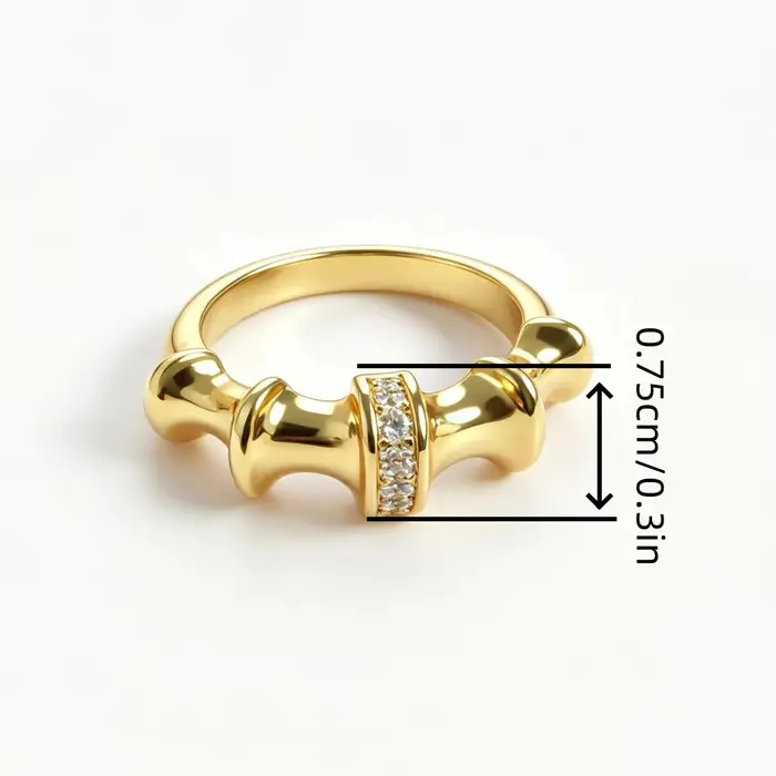 Bague élégante plaquée or pour femme avec zircon cubique