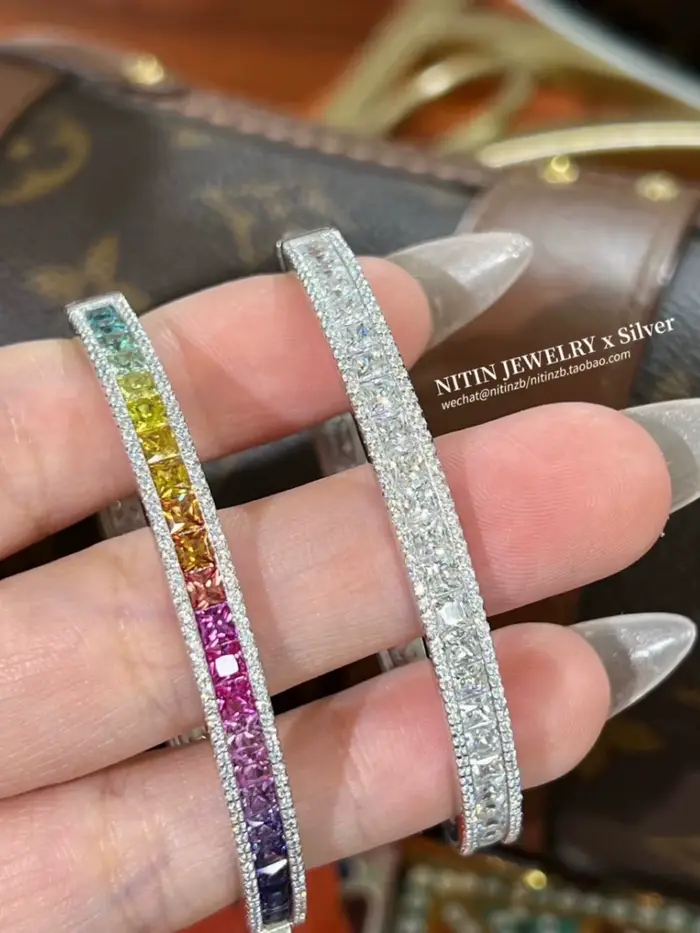 Bracelets Moissanite complets De 2mm, argent Sterling 100% plaqué or 18 carats, bijoux fins De luxe, Bracelet Pulseiras De Prata pour femmes