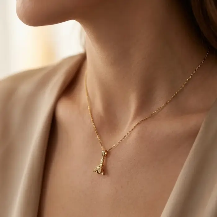 Collier Tour Eiffel Dorée