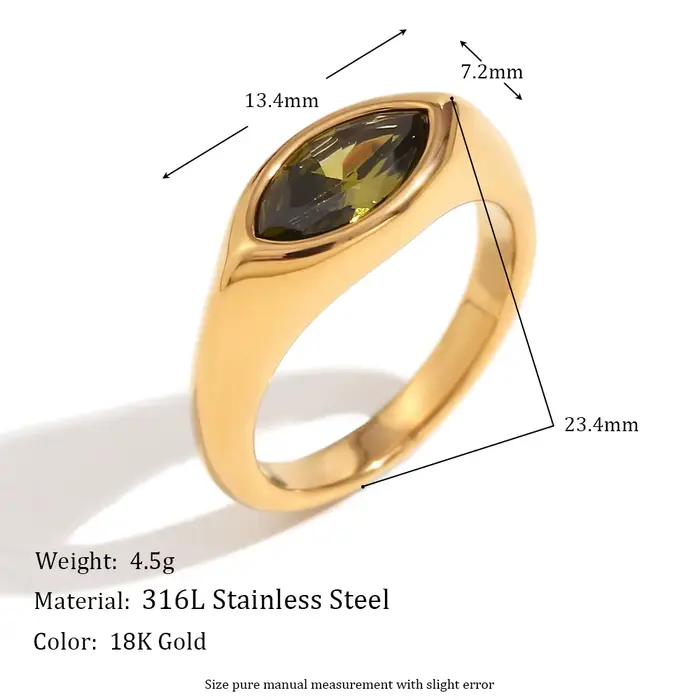 E.B.belle – bague scellée en Zircon œil de cheval, colorée, hypoallergénique, décoration en acier in