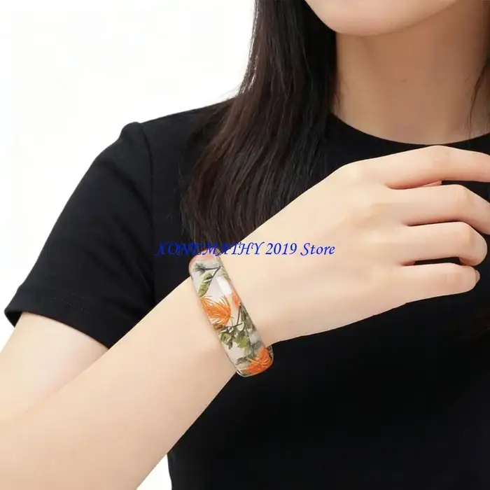 F42F – Bracelet élégant en résine florale