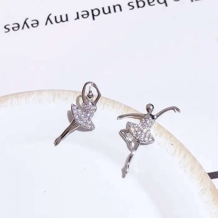 Boucles d'oreilles ballerine à paillettes pour femmes et filles