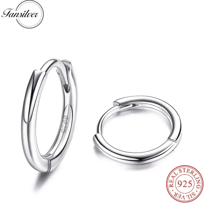 Fansilver 925 boucles d'oreilles Huggie en argent Sterling pour femmes plaqué or 18 carats hypoallergénique Piercing
