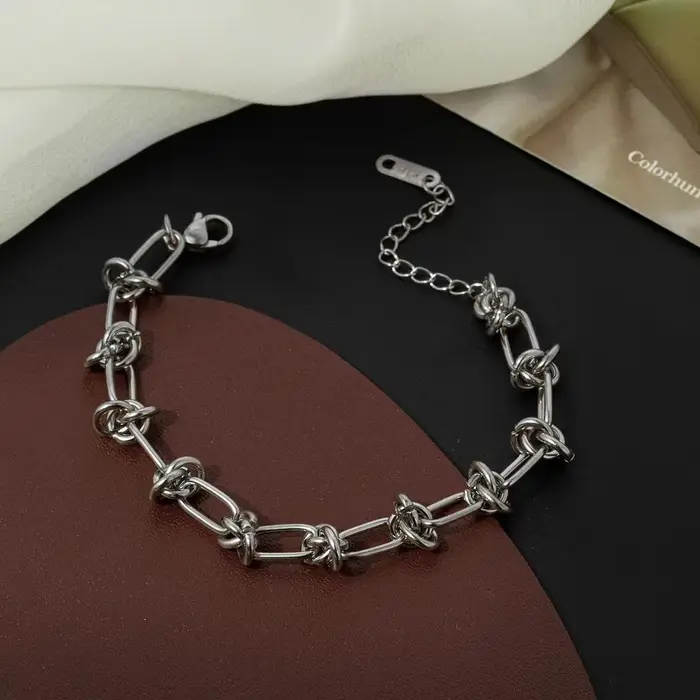 Bracelet chaîne à maillons pour femmes, en acier inoxydable, couleur or, Hip Hop Punk, chaîne à main