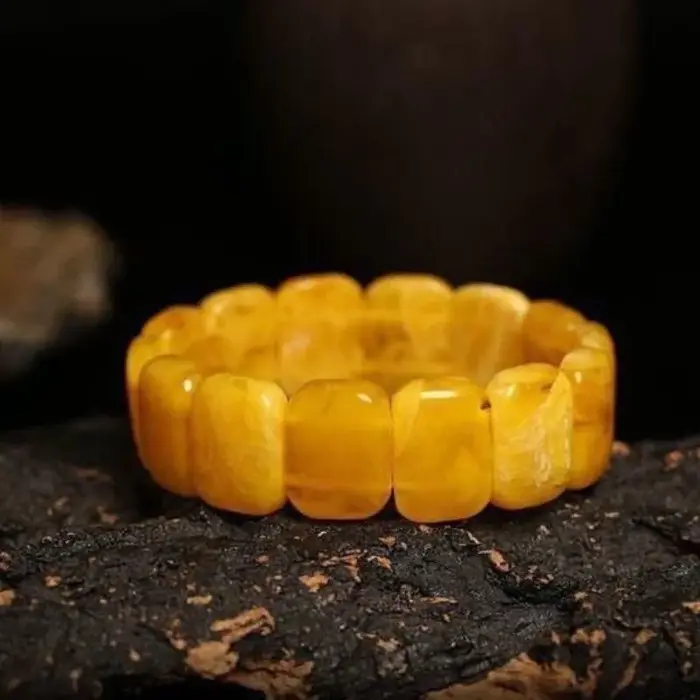 Nouveau Bracelet ambre en cire d'abeille
