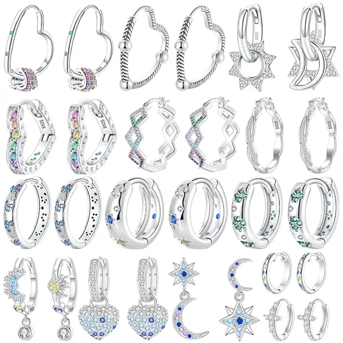 Boucles d'oreilles en argent sterling 925 aux motifs célestes pour femmes pour les occasions spéciales et les cadeaux d'anniversaire