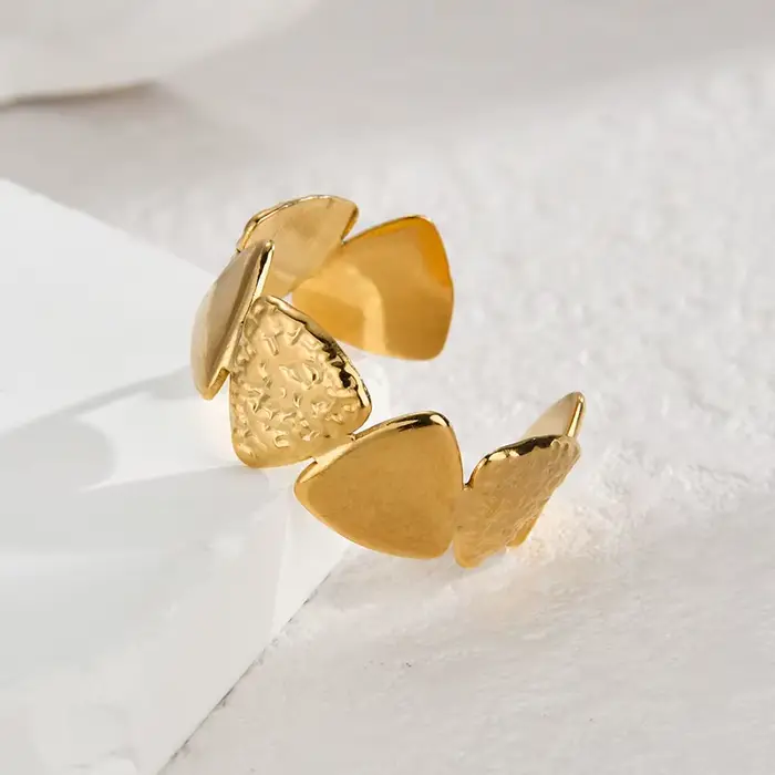 Bague réglable couleur or 14K, plusieurs Styles, en acier inoxydable, pierre naturelle, Turquoise, Zircon, pour femmes et filles, bijoux cadeaux