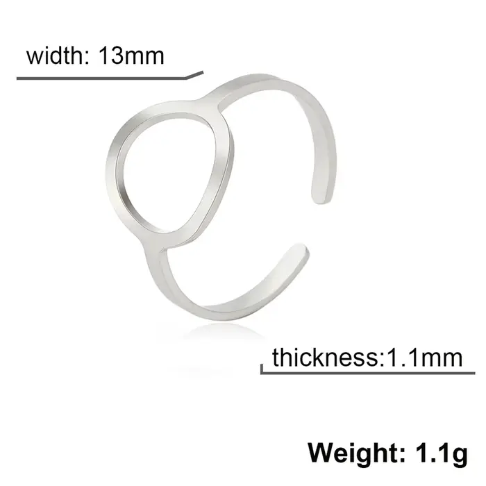 Skyrim – bague ronde creuse géométrique Simple pour femmes, en acier inoxydable, minimaliste, ouvert