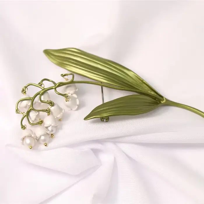 Broche de Corsage de Fleur de Muguet pour Femme, Accessoires de Mariage, Bijoux de Demoiselle d'Honneur, Design de Marque de Luxe