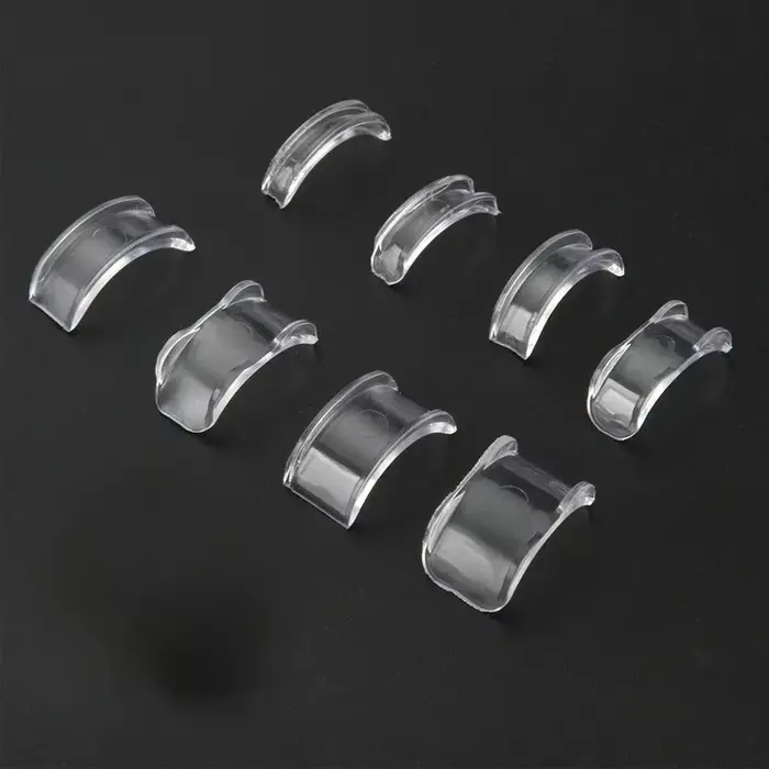 8 tailles de tailleur de bague invisible en silicone transparent, anti-perte, support de bague invis