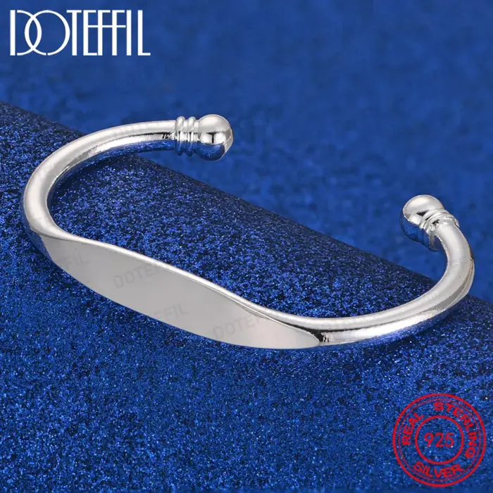 Bracelet manchette en argent Sterling 925
