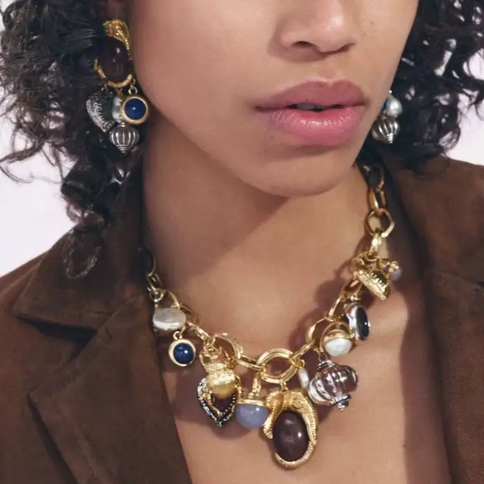 Ensemble de bijoux bohèmes rétro en résine avec pierres précieuses et perles pour femmes pour occasions spéciales